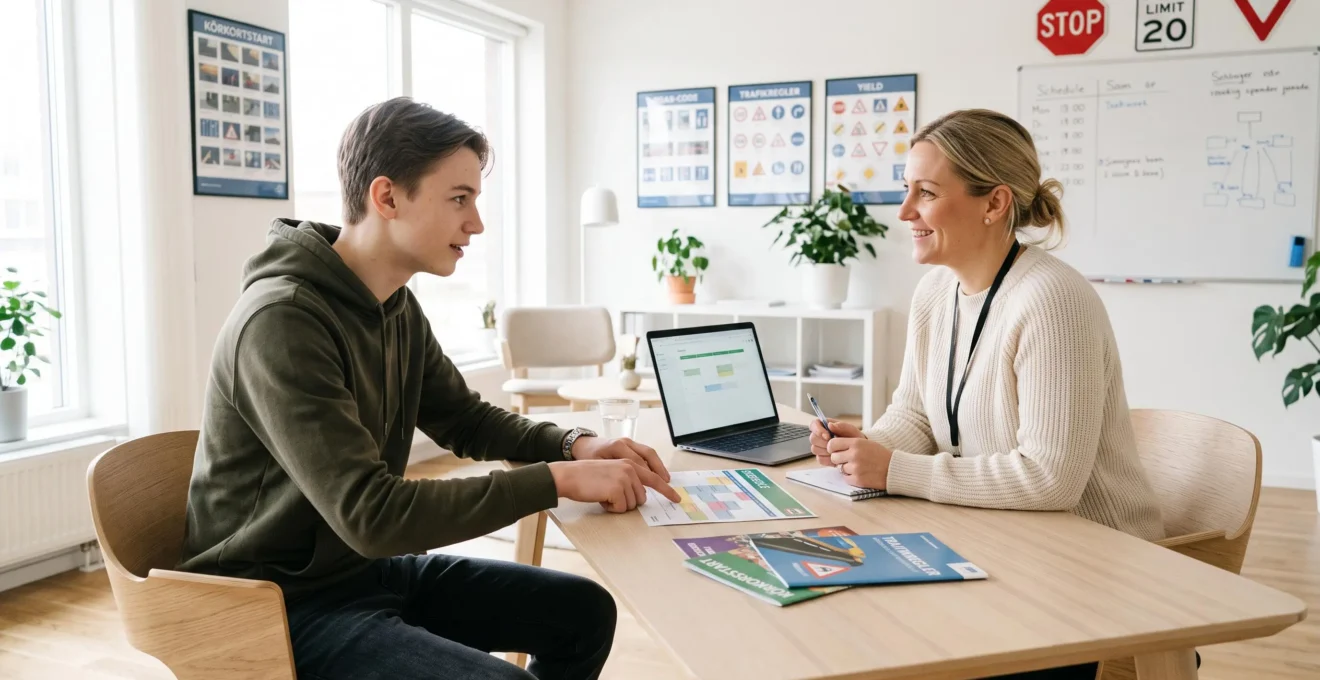 Jeune candidat au permis en entretien conseil personnalisé avec une responsable d'auto-école pour choisir sa formule de formation